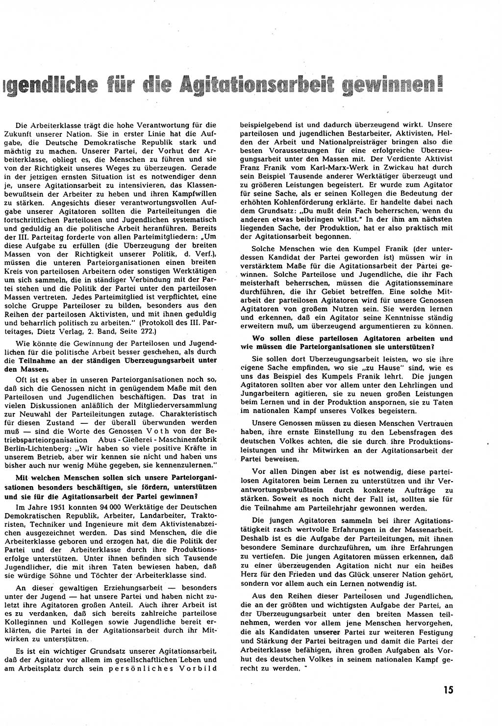 Neuer Weg (NW), Halbmonatsschrift für aktuelle Fragen der Arbeiterbewegung [Zentralkomitee (ZK) Sozialistische Einheitspartei Deutschlands (SED)], 7. Jahrgang [Deutsche Demokratische Republik (DDR)] 1952, Heft 11/15 (NW ZK SED DDR 1952, H. 11/15)