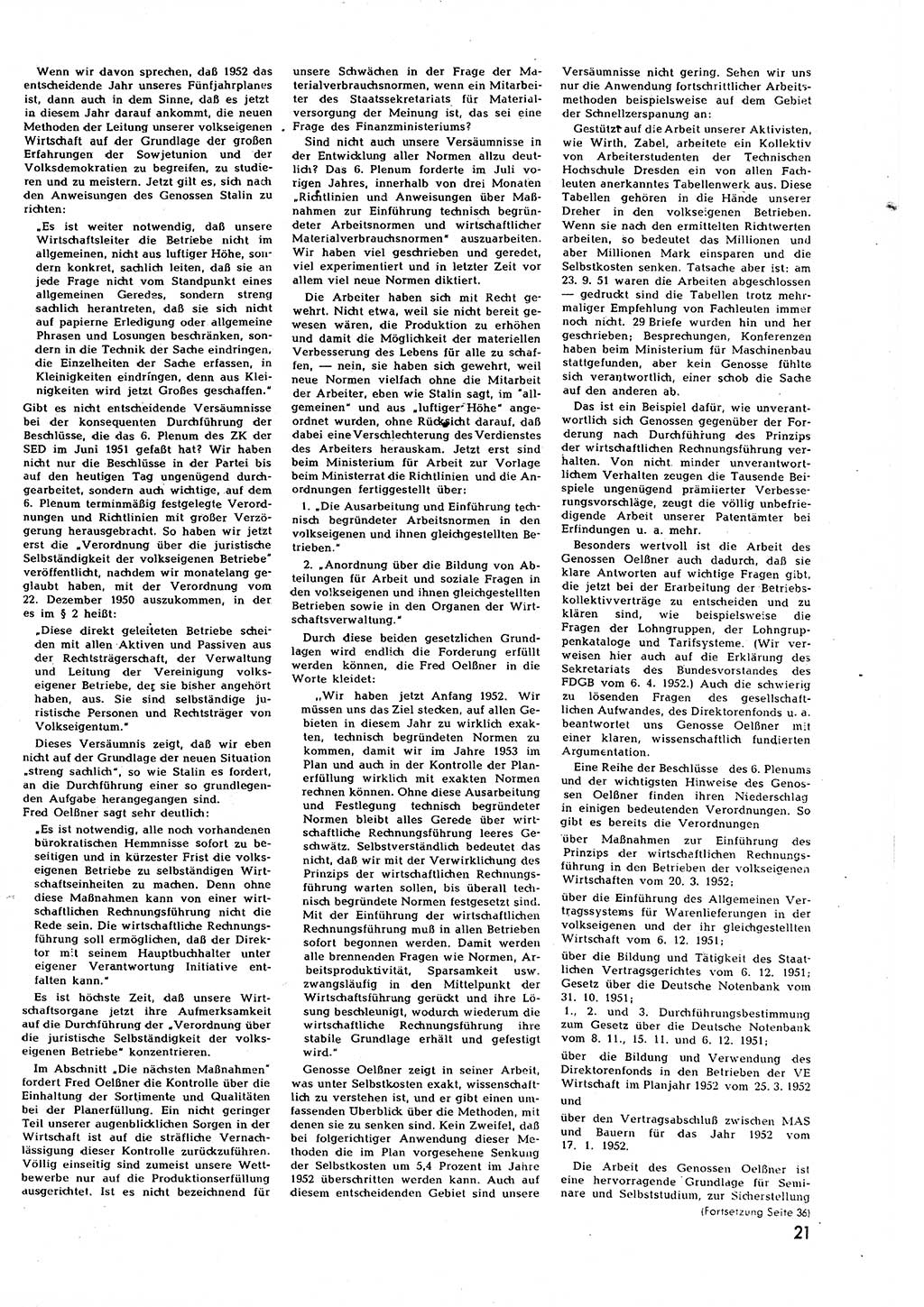 Neuer Weg (NW), Halbmonatsschrift für aktuelle Fragen der Arbeiterbewegung [Zentralkomitee (ZK) Sozialistische Einheitspartei Deutschlands (SED)], 7. Jahrgang [Deutsche Demokratische Republik (DDR)] 1952, Heft 11/21 (NW ZK SED DDR 1952, H. 11/21)
