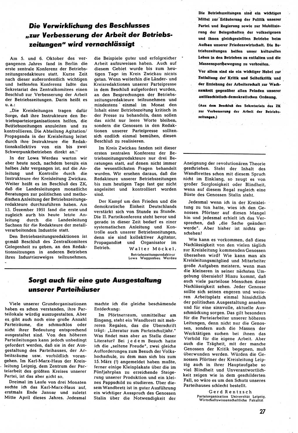 Neuer Weg (NW), Halbmonatsschrift für aktuelle Fragen der Arbeiterbewegung [Zentralkomitee (ZK) Sozialistische Einheitspartei Deutschlands (SED)], 7. Jahrgang [Deutsche Demokratische Republik (DDR)] 1952, Heft 11/27 (NW ZK SED DDR 1952, H. 11/27)