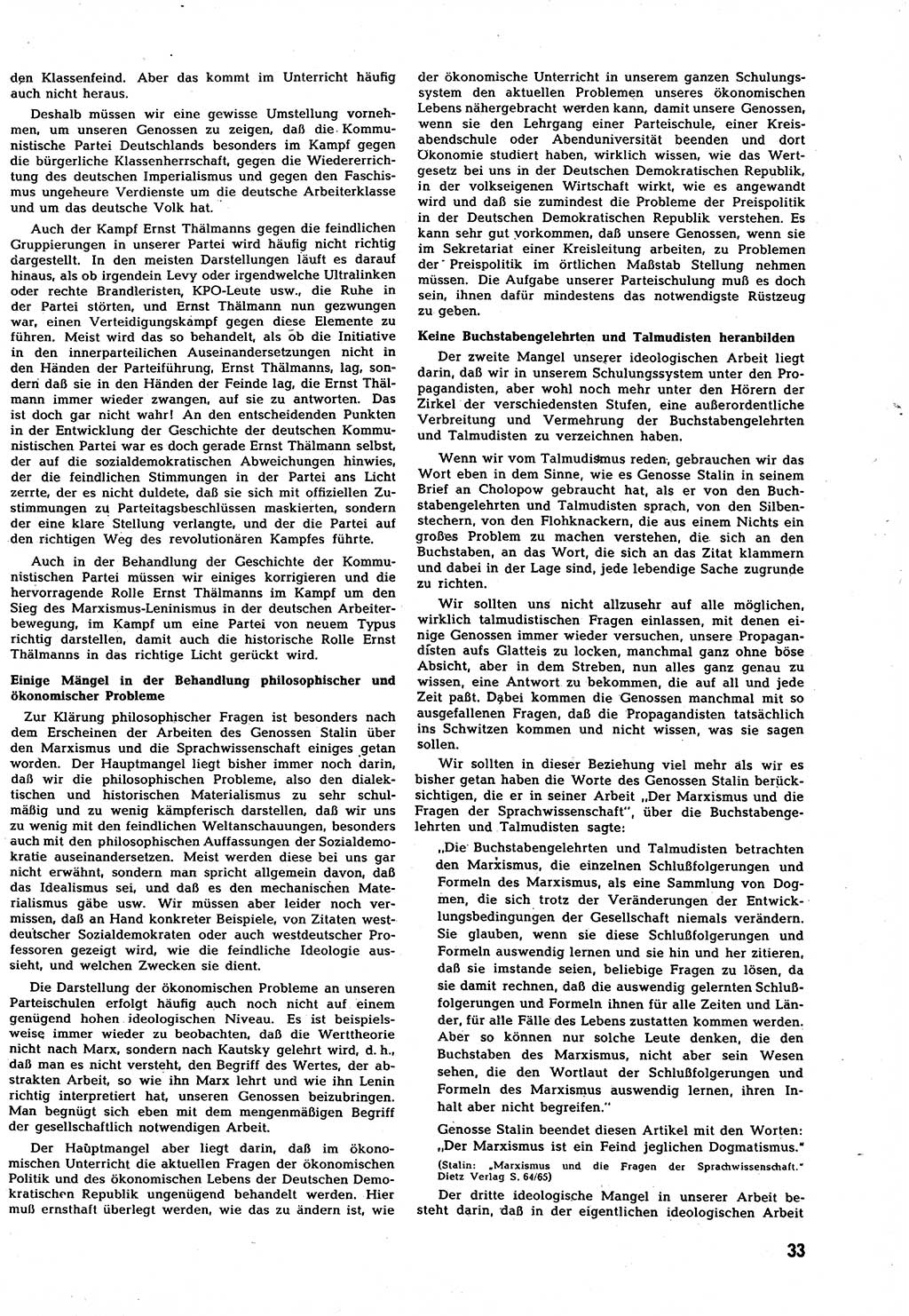 Neuer Weg (NW), Halbmonatsschrift für aktuelle Fragen der Arbeiterbewegung [Zentralkomitee (ZK) Sozialistische Einheitspartei Deutschlands (SED)], 7. Jahrgang [Deutsche Demokratische Republik (DDR)] 1952, Heft 11/33 (NW ZK SED DDR 1952, H. 11/33)