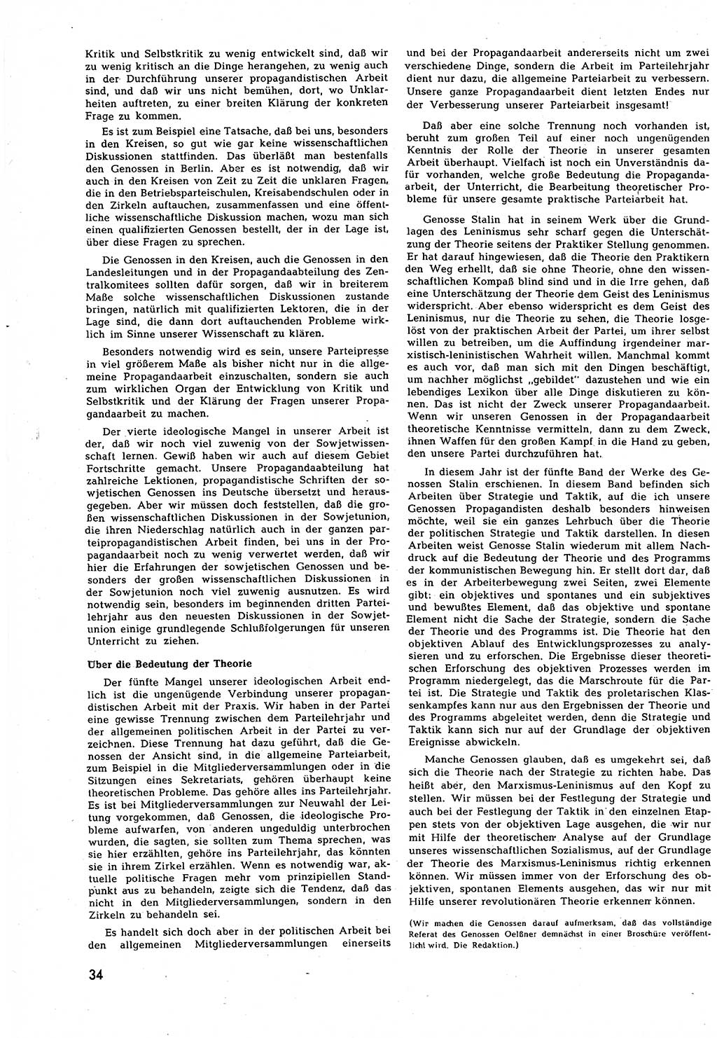 Neuer Weg (NW), Halbmonatsschrift für aktuelle Fragen der Arbeiterbewegung [Zentralkomitee (ZK) Sozialistische Einheitspartei Deutschlands (SED)], 7. Jahrgang [Deutsche Demokratische Republik (DDR)] 1952, Heft 11/34 (NW ZK SED DDR 1952, H. 11/34)