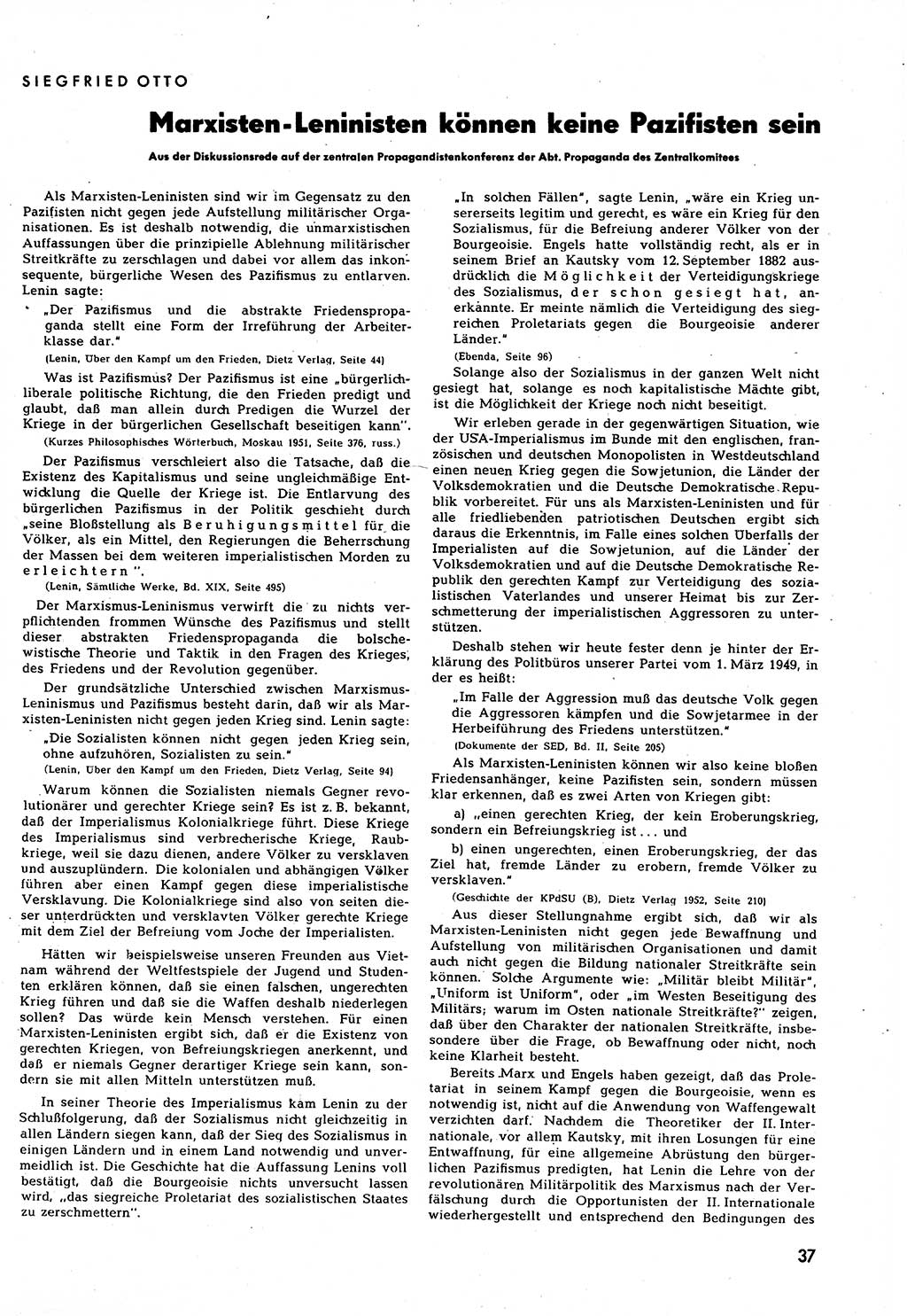 Neuer Weg (NW), Halbmonatsschrift für aktuelle Fragen der Arbeiterbewegung [Zentralkomitee (ZK) Sozialistische Einheitspartei Deutschlands (SED)], 7. Jahrgang [Deutsche Demokratische Republik (DDR)] 1952, Heft 11/37 (NW ZK SED DDR 1952, H. 11/37)