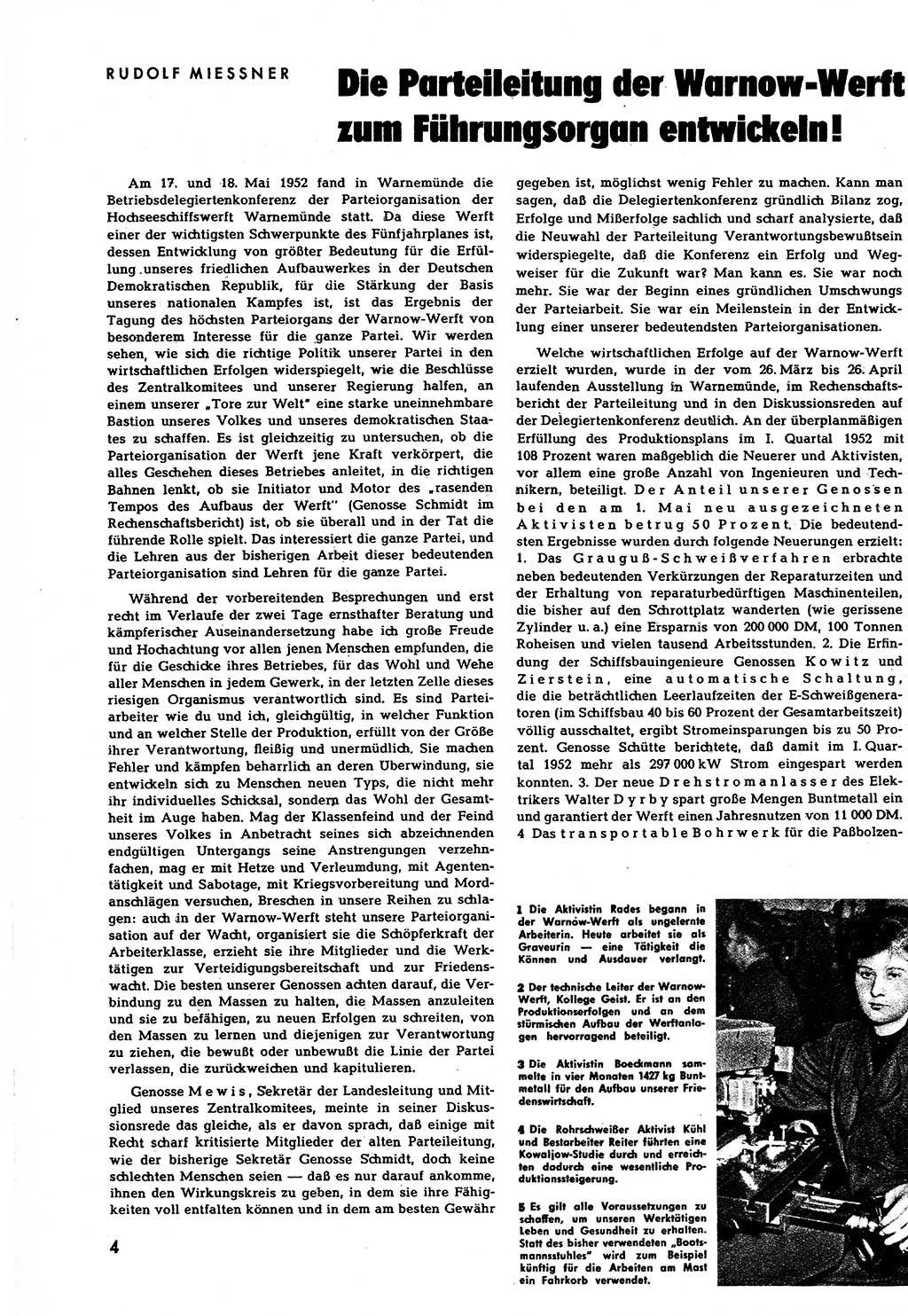 Neuer Weg (NW), Halbmonatsschrift für aktuelle Fragen der Arbeiterbewegung [Zentralkomitee (ZK) Sozialistische Einheitspartei Deutschlands (SED)], 7. Jahrgang [Deutsche Demokratische Republik (DDR)] 1952, Heft 12/4 (NW ZK SED DDR 1952, H. 12/4)