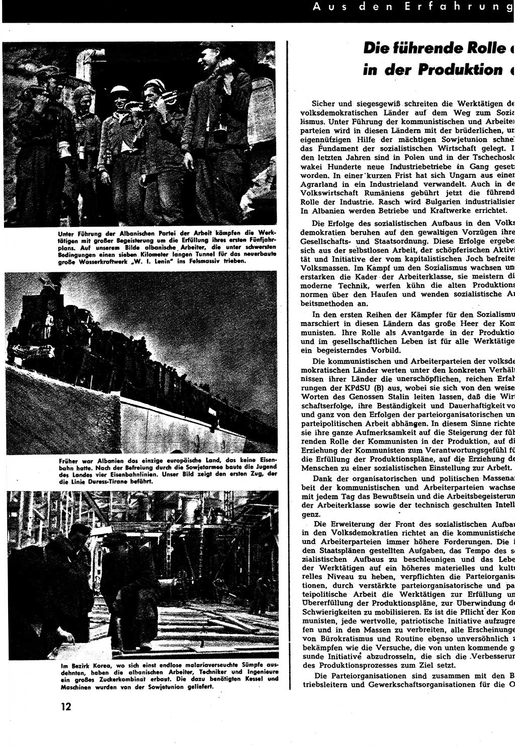 Neuer Weg (NW), Halbmonatsschrift für aktuelle Fragen der Arbeiterbewegung [Zentralkomitee (ZK) Sozialistische Einheitspartei Deutschlands (SED)], 7. Jahrgang [Deutsche Demokratische Republik (DDR)] 1952, Heft 12/12 (NW ZK SED DDR 1952, H. 12/12)