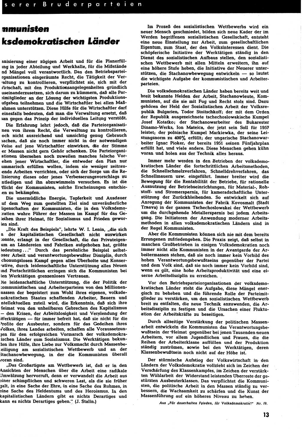 Neuer Weg (NW), Halbmonatsschrift für aktuelle Fragen der Arbeiterbewegung [Zentralkomitee (ZK) Sozialistische Einheitspartei Deutschlands (SED)], 7. Jahrgang [Deutsche Demokratische Republik (DDR)] 1952, Heft 12/13 (NW ZK SED DDR 1952, H. 12/13)
