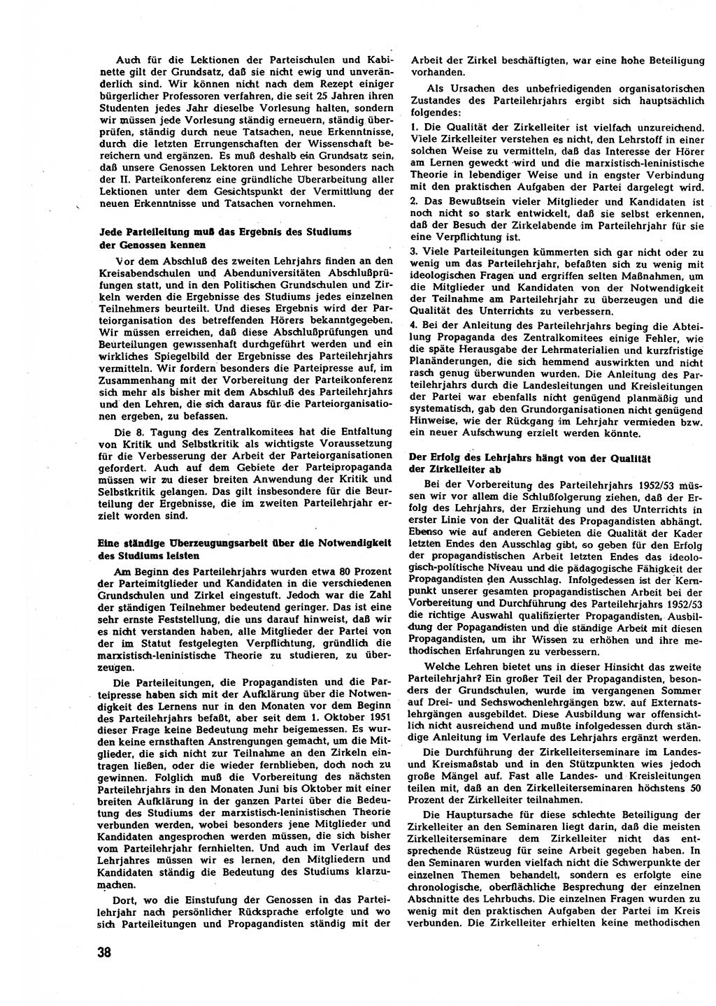 Neuer Weg (NW), Halbmonatsschrift für aktuelle Fragen der Arbeiterbewegung [Zentralkomitee (ZK) Sozialistische Einheitspartei Deutschlands (SED)], 7. Jahrgang [Deutsche Demokratische Republik (DDR)] 1952, Heft 12/38 (NW ZK SED DDR 1952, H. 12/38)