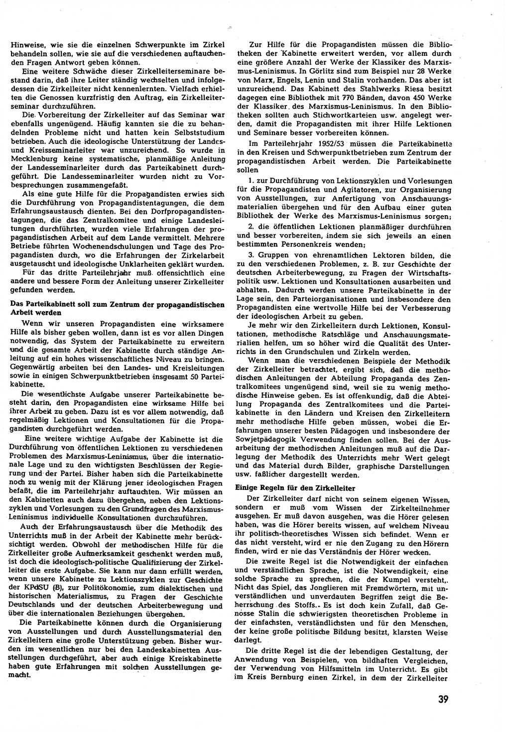 Neuer Weg (NW), Halbmonatsschrift für aktuelle Fragen der Arbeiterbewegung [Zentralkomitee (ZK) Sozialistische Einheitspartei Deutschlands (SED)], 7. Jahrgang [Deutsche Demokratische Republik (DDR)] 1952, Heft 12/39 (NW ZK SED DDR 1952, H. 12/39)