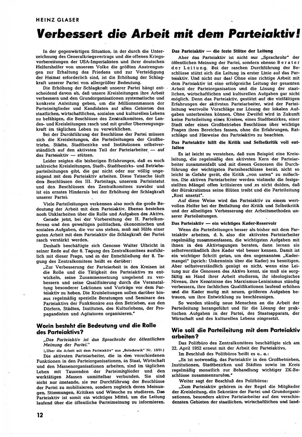 Neuer Weg (NW), Halbmonatsschrift für aktuelle Fragen der Arbeiterbewegung [Zentralkomitee (ZK) Sozialistische Einheitspartei Deutschlands (SED)], 7. Jahrgang [Deutsche Demokratische Republik (DDR)] 1952, Heft 13/12 (NW ZK SED DDR 1952, H. 13/12)