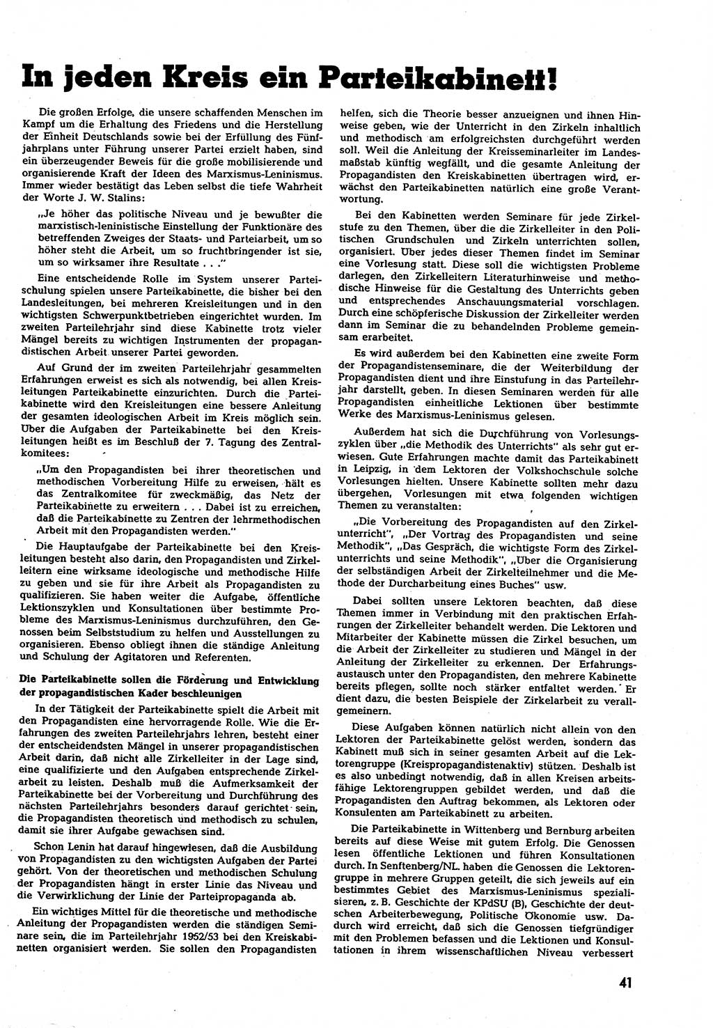 Neuer Weg (NW), Halbmonatsschrift für aktuelle Fragen der Arbeiterbewegung [Zentralkomitee (ZK) Sozialistische Einheitspartei Deutschlands (SED)], 7. Jahrgang [Deutsche Demokratische Republik (DDR)] 1952, Heft 13/41 (NW ZK SED DDR 1952, H. 13/41)