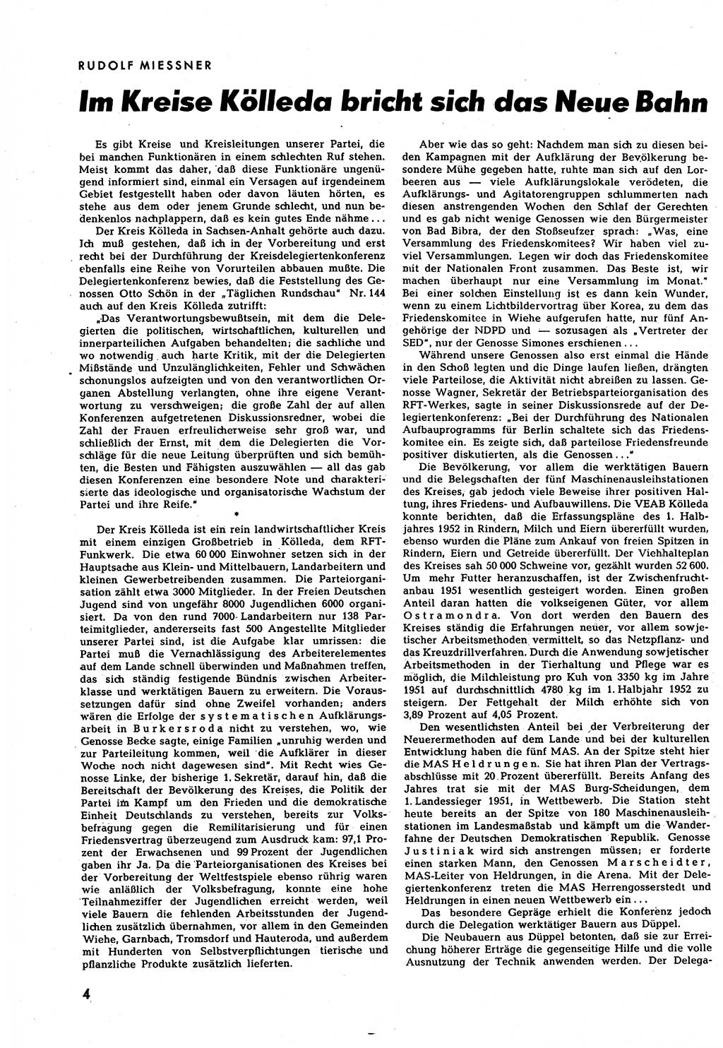 Neuer Weg (NW), Halbmonatsschrift für aktuelle Fragen der Arbeiterbewegung [Zentralkomitee (ZK) Sozialistische Einheitspartei Deutschlands (SED)], 7. Jahrgang [Deutsche Demokratische Republik (DDR)] 1952, Heft 14/4 (NW ZK SED DDR 1952, H. 14/4)