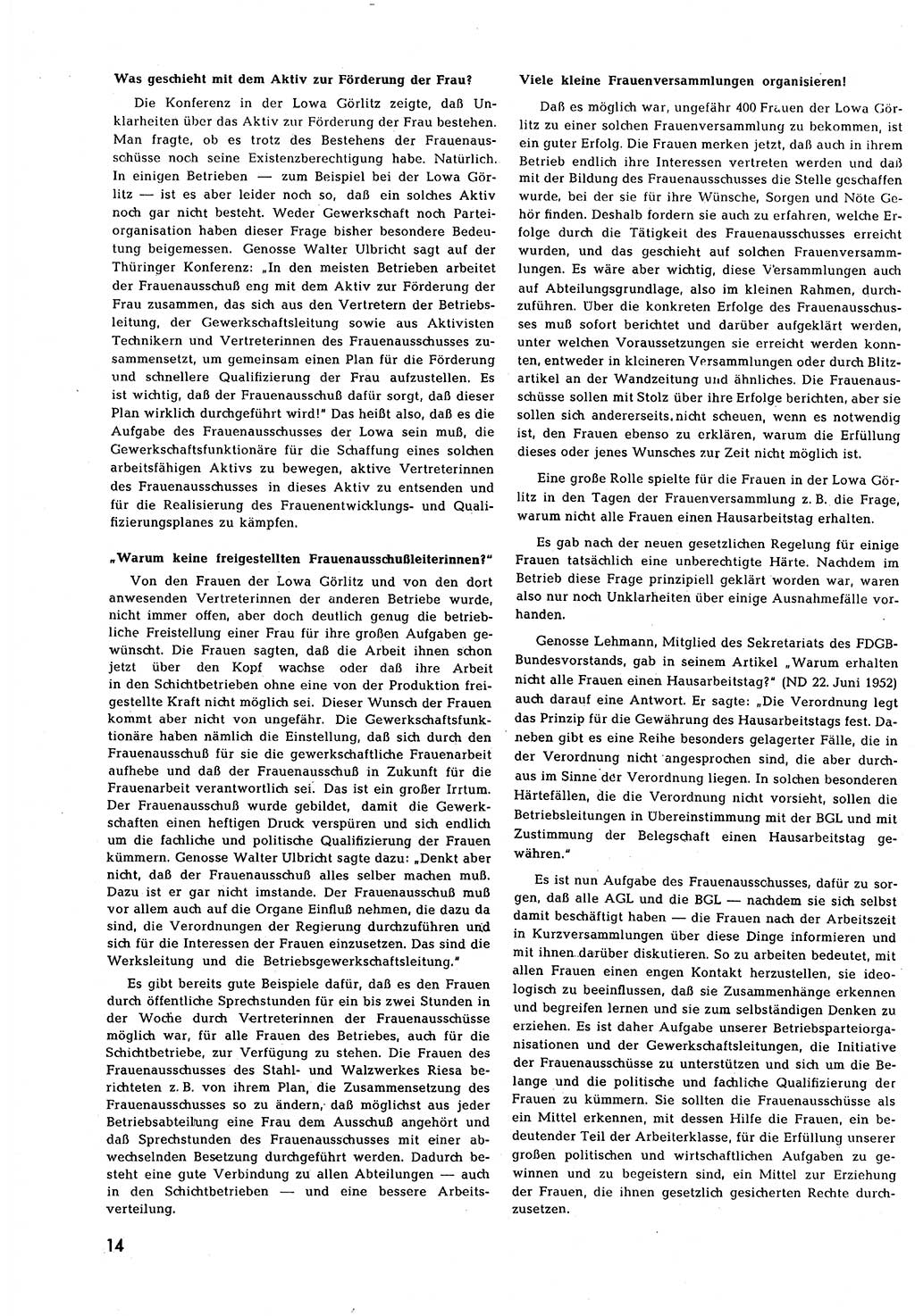 Neuer Weg (NW), Halbmonatsschrift für aktuelle Fragen der Arbeiterbewegung [Zentralkomitee (ZK) Sozialistische Einheitspartei Deutschlands (SED)], 7. Jahrgang [Deutsche Demokratische Republik (DDR)] 1952, Heft 14/14 (NW ZK SED DDR 1952, H. 14/14)