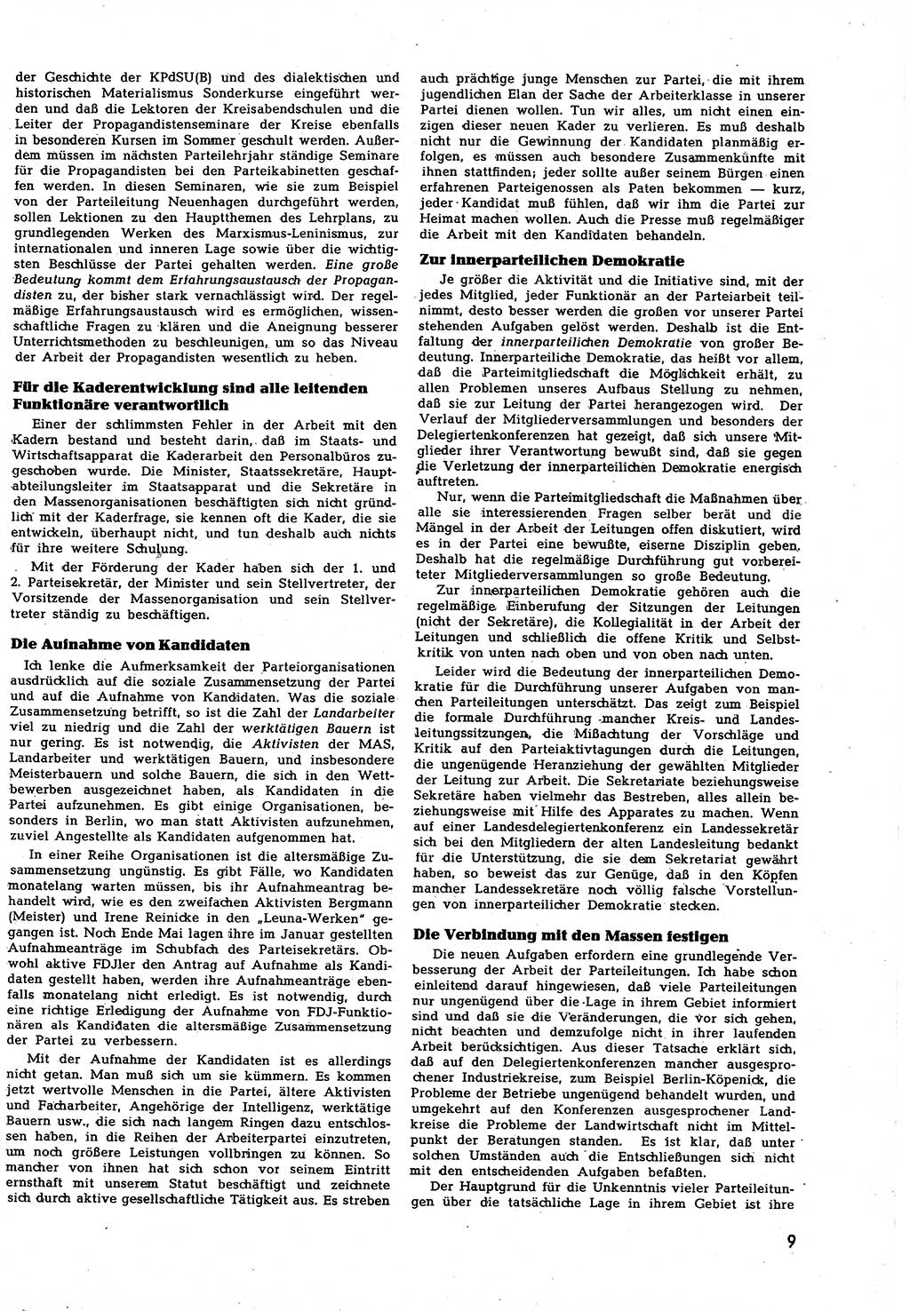 Neuer Weg (NW), Halbmonatsschrift für aktuelle Fragen der Arbeiterbewegung [Zentralkomitee (ZK) Sozialistische Einheitspartei Deutschlands (SED)], 7. Jahrgang [Deutsche Demokratische Republik (DDR)] 1952, Heft 15/9 (NW ZK SED DDR 1952, H. 15/9)