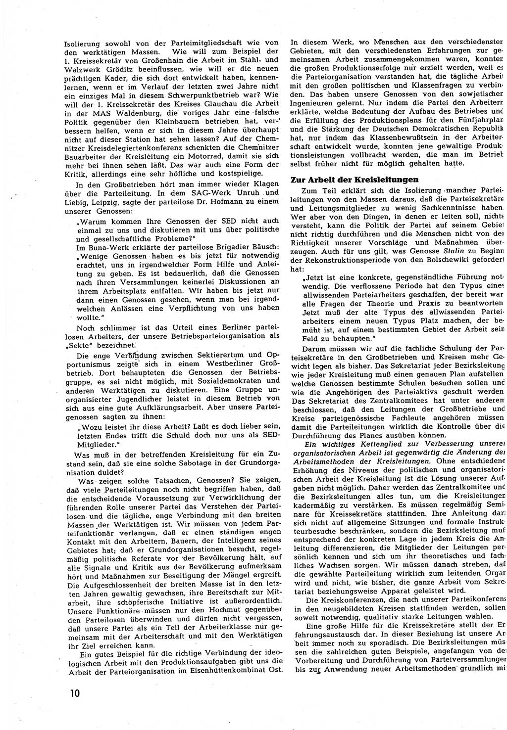 Neuer Weg (NW), Halbmonatsschrift für aktuelle Fragen der Arbeiterbewegung [Zentralkomitee (ZK) Sozialistische Einheitspartei Deutschlands (SED)], 7. Jahrgang [Deutsche Demokratische Republik (DDR)] 1952, Heft 15/10 (NW ZK SED DDR 1952, H. 15/10)