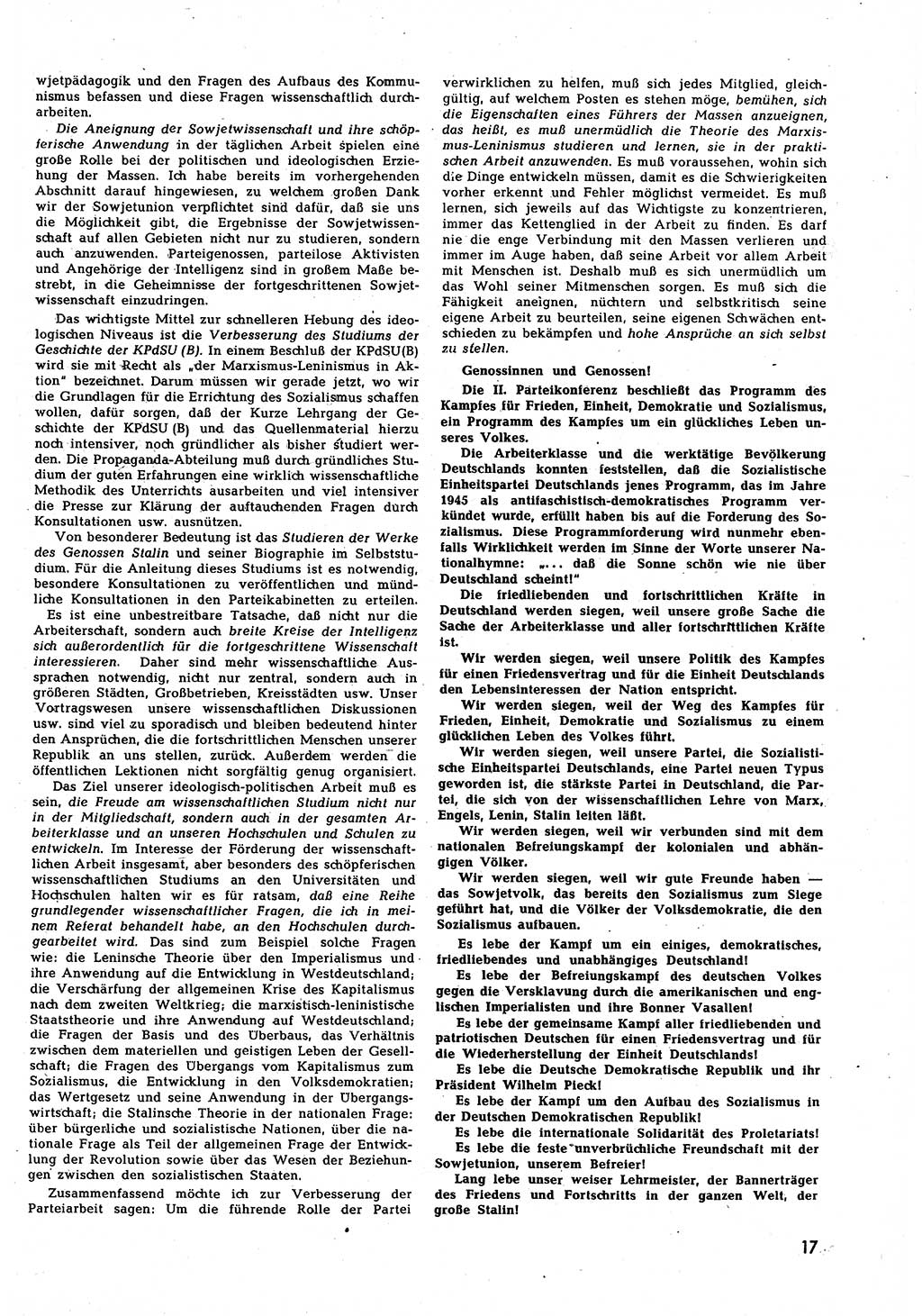 Neuer Weg (NW), Halbmonatsschrift für aktuelle Fragen der Arbeiterbewegung [Zentralkomitee (ZK) Sozialistische Einheitspartei Deutschlands (SED)], 7. Jahrgang [Deutsche Demokratische Republik (DDR)] 1952, Heft 15/17 (NW ZK SED DDR 1952, H. 15/17)