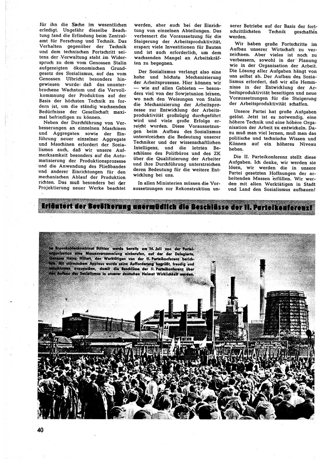 Neuer Weg (NW), Halbmonatsschrift für aktuelle Fragen der Arbeiterbewegung [Zentralkomitee (ZK) Sozialistische Einheitspartei Deutschlands (SED)], 7. Jahrgang [Deutsche Demokratische Republik (DDR)] 1952, Heft 15/40 (NW ZK SED DDR 1952, H. 15/40)