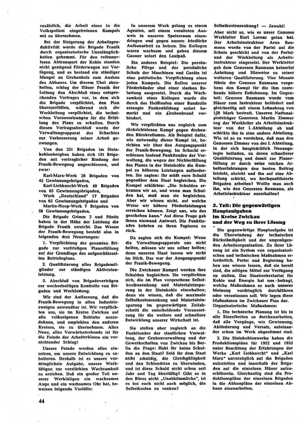 Neuer Weg (NW), Halbmonatsschrift für aktuelle Fragen der Arbeiterbewegung [Zentralkomitee (ZK) Sozialistische Einheitspartei Deutschlands (SED)], 7. Jahrgang [Deutsche Demokratische Republik (DDR)] 1952, Heft 15/44 (NW ZK SED DDR 1952, H. 15/44)