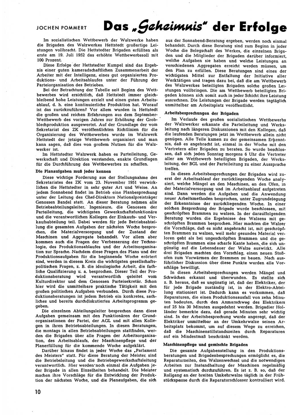 Neuer Weg (NW), Halbmonatsschrift für aktuelle Fragen der Arbeiterbewegung [Zentralkomitee (ZK) Sozialistische Einheitspartei Deutschlands (SED)], 7. Jahrgang [Deutsche Demokratische Republik (DDR)] 1952, Heft 16/10 (NW ZK SED DDR 1952, H. 16/10)