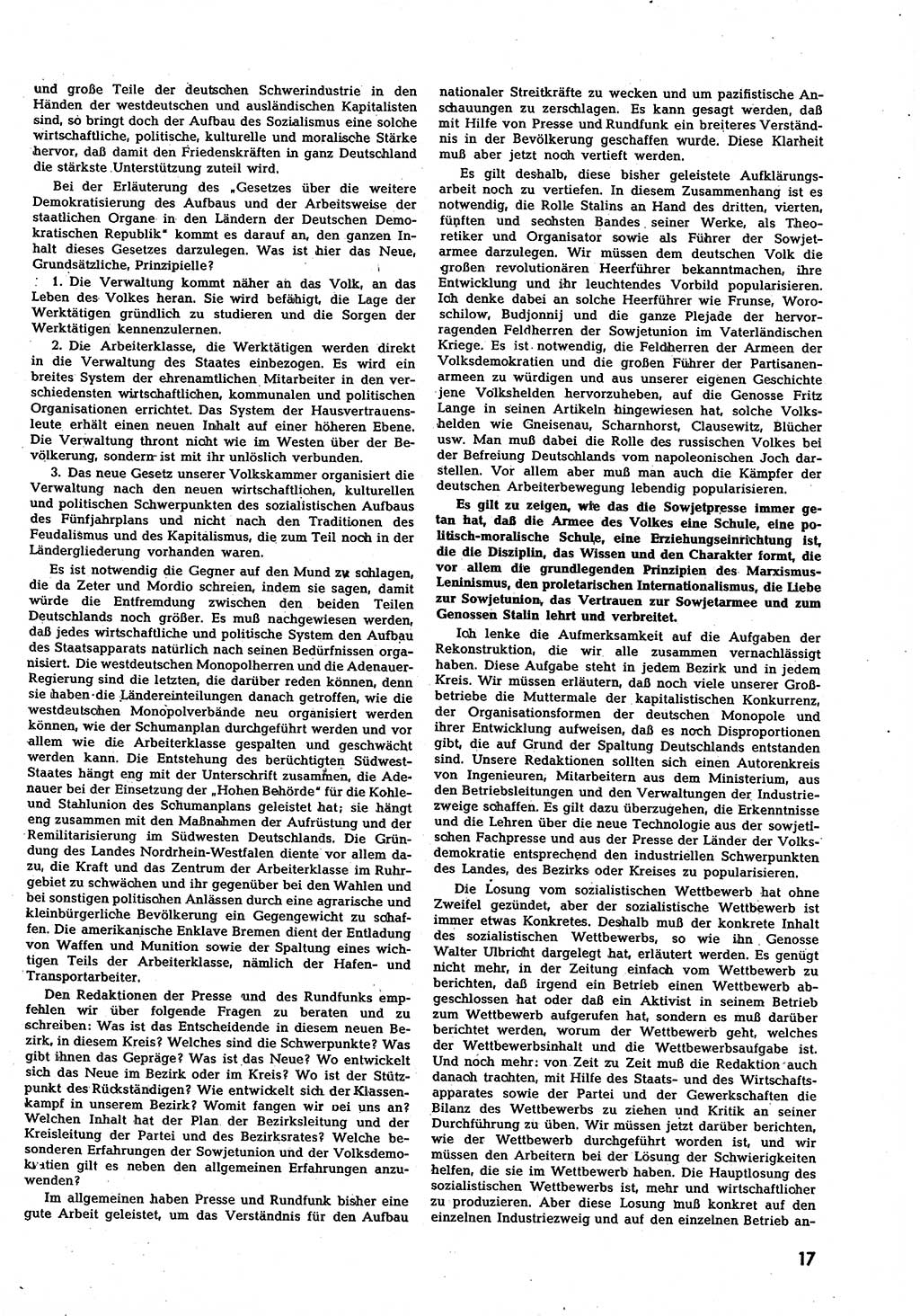 Neuer Weg (NW), Halbmonatsschrift für aktuelle Fragen der Arbeiterbewegung [Zentralkomitee (ZK) Sozialistische Einheitspartei Deutschlands (SED)], 7. Jahrgang [Deutsche Demokratische Republik (DDR)] 1952, Heft 16/17 (NW ZK SED DDR 1952, H. 16/17)