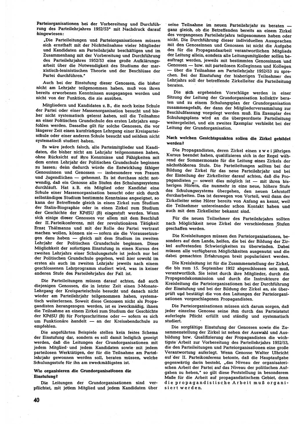 Neuer Weg (NW), Halbmonatsschrift für aktuelle Fragen der Arbeiterbewegung [Zentralkomitee (ZK) Sozialistische Einheitspartei Deutschlands (SED)], 7. Jahrgang [Deutsche Demokratische Republik (DDR)] 1952, Heft 16/40 (NW ZK SED DDR 1952, H. 16/40)