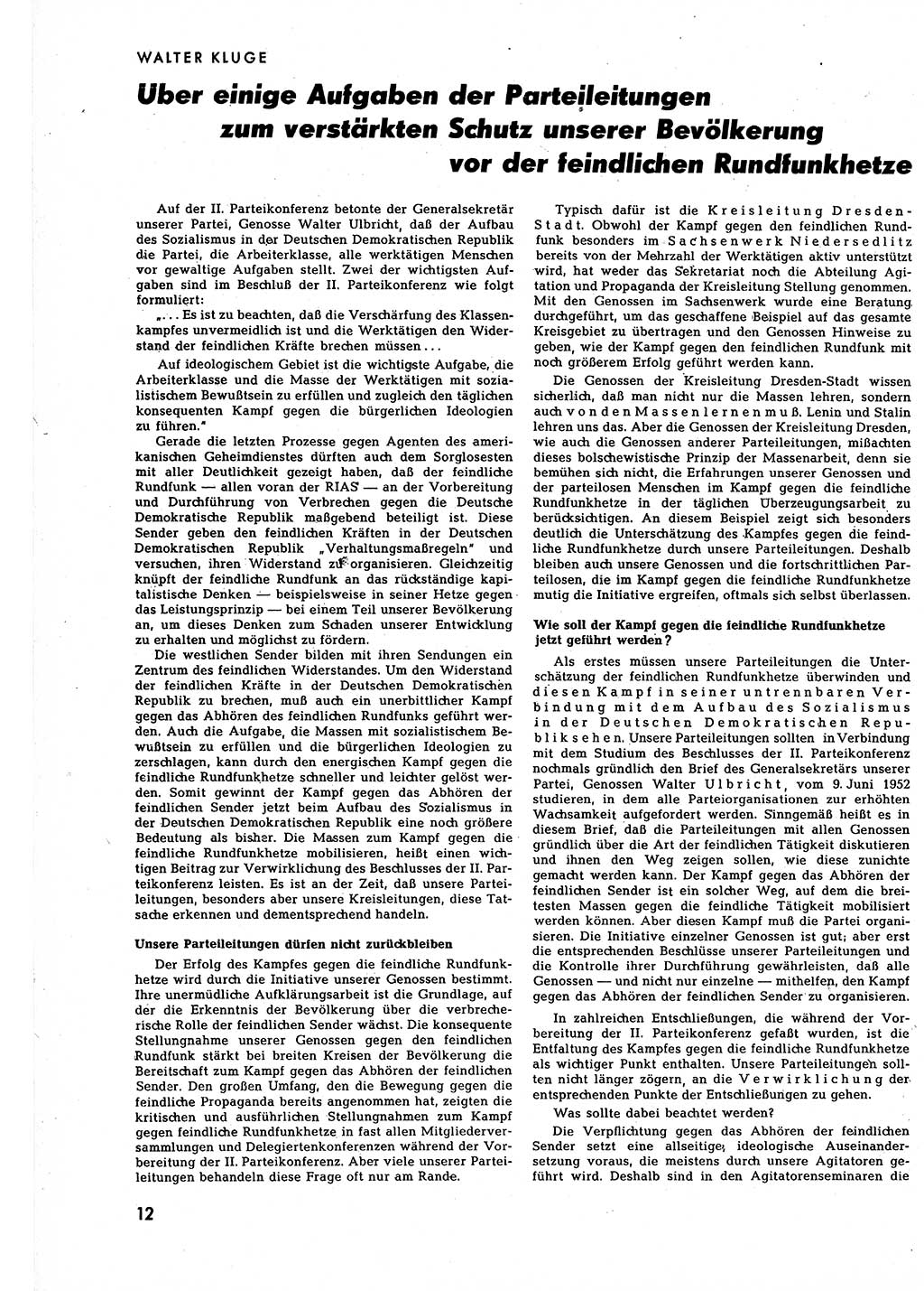 Neuer Weg (NW), Halbmonatsschrift für aktuelle Fragen der Arbeiterbewegung [Zentralkomitee (ZK) Sozialistische Einheitspartei Deutschlands (SED)], 7. Jahrgang [Deutsche Demokratische Republik (DDR)] 1952, Heft 17/12 (NW ZK SED DDR 1952, H. 17/12)