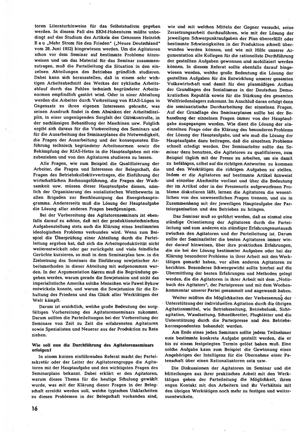 Neuer Weg (NW), Halbmonatsschrift für aktuelle Fragen der Arbeiterbewegung [Zentralkomitee (ZK) Sozialistische Einheitspartei Deutschlands (SED)], 7. Jahrgang [Deutsche Demokratische Republik (DDR)] 1952, Heft 17/16 (NW ZK SED DDR 1952, H. 17/16)