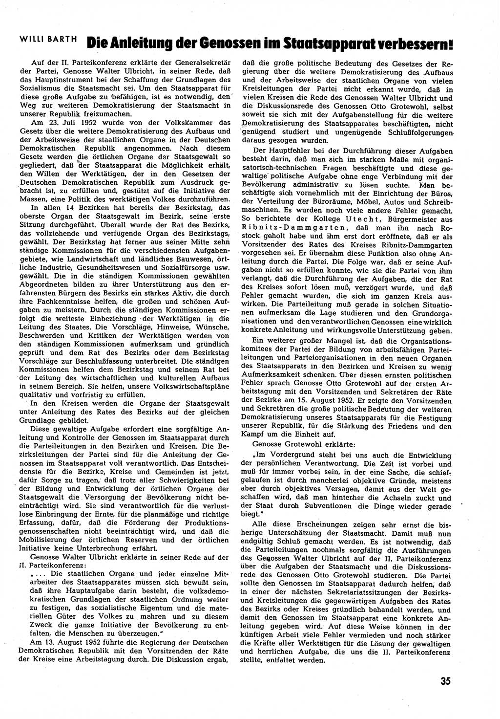Neuer Weg (NW), Halbmonatsschrift für aktuelle Fragen der Arbeiterbewegung [Zentralkomitee (ZK) Sozialistische Einheitspartei Deutschlands (SED)], 7. Jahrgang [Deutsche Demokratische Republik (DDR)] 1952, Heft 17/35 (NW ZK SED DDR 1952, H. 17/35)