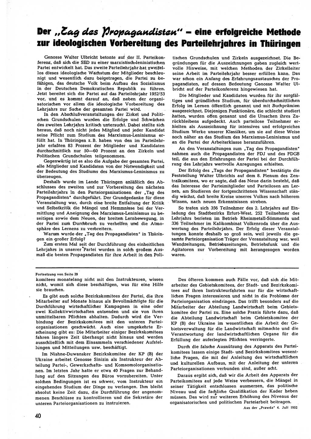 Neuer Weg (NW), Halbmonatsschrift für aktuelle Fragen der Arbeiterbewegung [Zentralkomitee (ZK) Sozialistische Einheitspartei Deutschlands (SED)], 7. Jahrgang [Deutsche Demokratische Republik (DDR)] 1952, Heft 17/40 (NW ZK SED DDR 1952, H. 17/40)