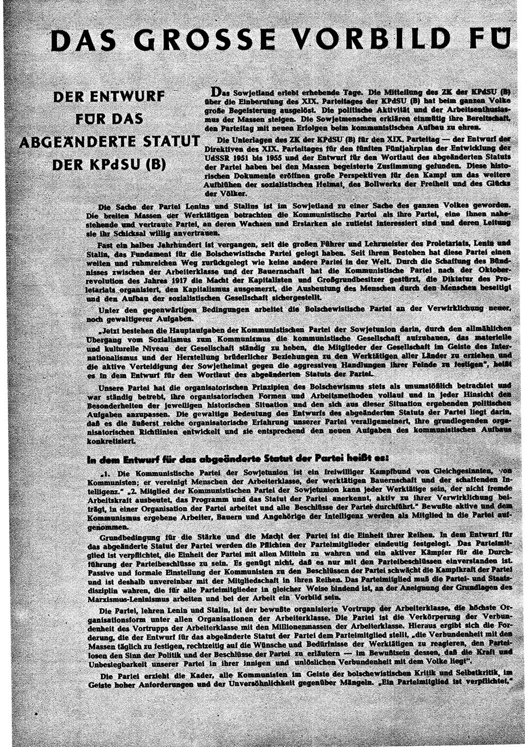 Neuer Weg (NW), Halbmonatsschrift für aktuelle Fragen der Arbeiterbewegung [Zentralkomitee (ZK) Sozialistische Einheitspartei Deutschlands (SED)], 7. Jahrgang [Deutsche Demokratische Republik (DDR)] 1952, Heft 18 (NW ZK SED DDR 1952, H. 18)