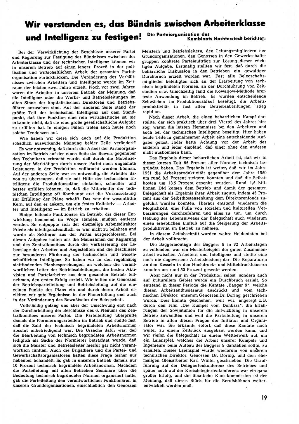 Neuer Weg (NW), Halbmonatsschrift für aktuelle Fragen der Arbeiterbewegung [Zentralkomitee (ZK) Sozialistische Einheitspartei Deutschlands (SED)], 7. Jahrgang [Deutsche Demokratische Republik (DDR)] 1952, Heft 18/19 (NW ZK SED DDR 1952, H. 18/19)