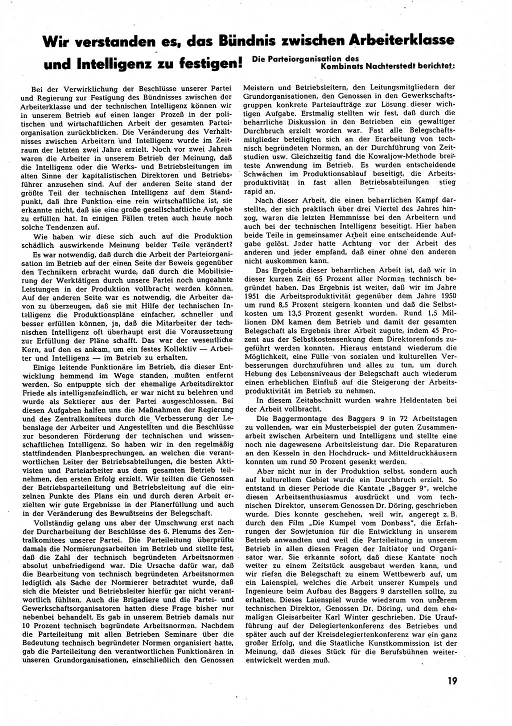 Neuer Weg (NW), Halbmonatsschrift für aktuelle Fragen der Arbeiterbewegung [Zentralkomitee (ZK) Sozialistische Einheitspartei Deutschlands (SED)], 7. Jahrgang [Deutsche Demokratische Republik (DDR)] 1952, Heft 18/19 (NW ZK SED DDR 1952, H. 18/19)