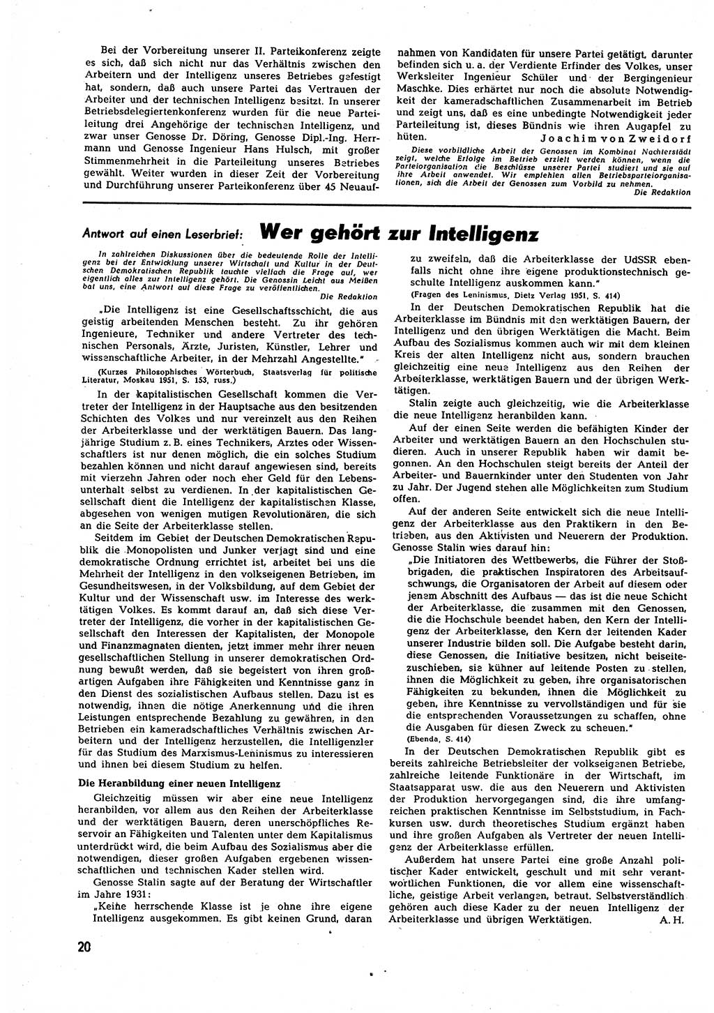 Neuer Weg (NW), Halbmonatsschrift für aktuelle Fragen der Arbeiterbewegung [Zentralkomitee (ZK) Sozialistische Einheitspartei Deutschlands (SED)], 7. Jahrgang [Deutsche Demokratische Republik (DDR)] 1952, Heft 18/20 (NW ZK SED DDR 1952, H. 18/20)