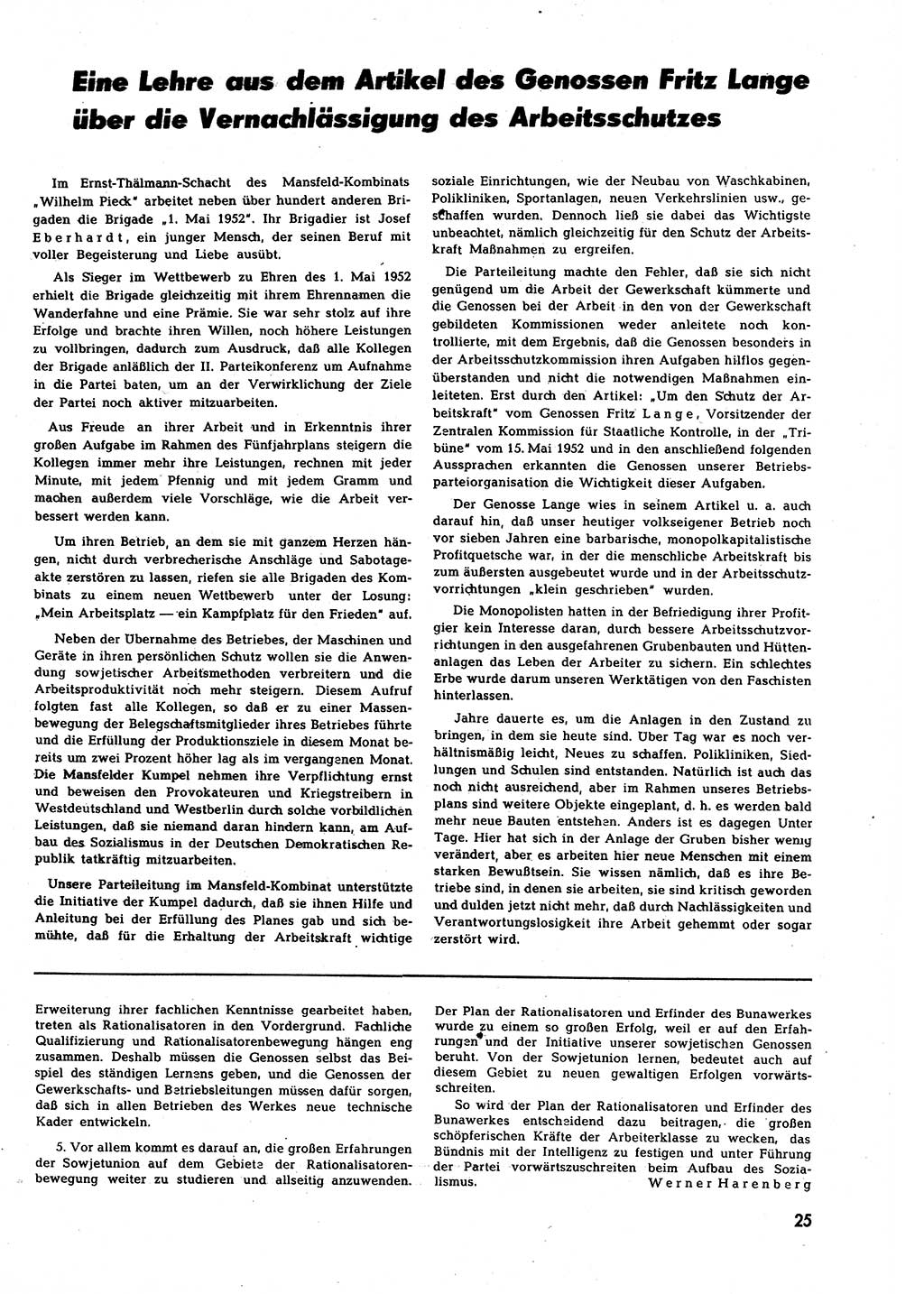 Neuer Weg (NW), Halbmonatsschrift für aktuelle Fragen der Arbeiterbewegung [Zentralkomitee (ZK) Sozialistische Einheitspartei Deutschlands (SED)], 7. Jahrgang [Deutsche Demokratische Republik (DDR)] 1952, Heft 18/25 (NW ZK SED DDR 1952, H. 18/25)