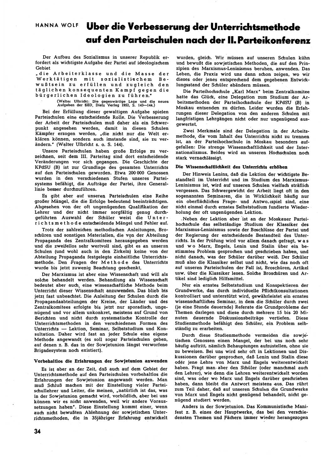 Neuer Weg (NW), Halbmonatsschrift für aktuelle Fragen der Arbeiterbewegung [Zentralkomitee (ZK) Sozialistische Einheitspartei Deutschlands (SED)], 7. Jahrgang [Deutsche Demokratische Republik (DDR)] 1952, Heft 18/34 (NW ZK SED DDR 1952, H. 18/34)