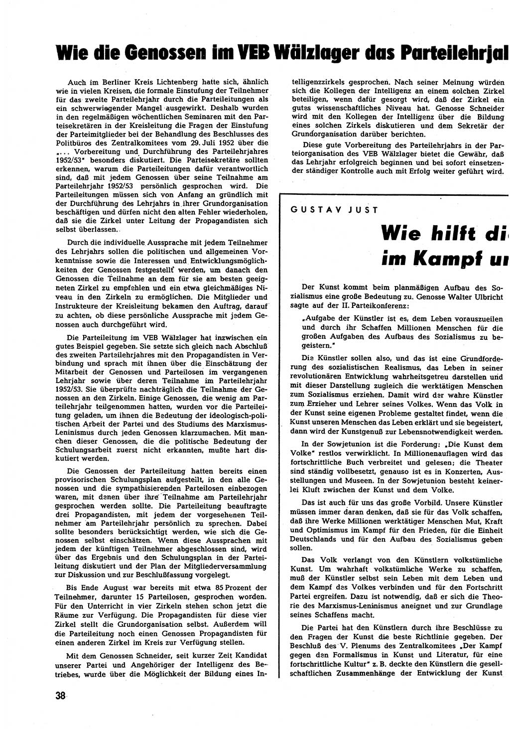Neuer Weg (NW), Halbmonatsschrift für aktuelle Fragen der Arbeiterbewegung [Zentralkomitee (ZK) Sozialistische Einheitspartei Deutschlands (SED)], 7. Jahrgang [Deutsche Demokratische Republik (DDR)] 1952, Heft 18/38 (NW ZK SED DDR 1952, H. 18/38)