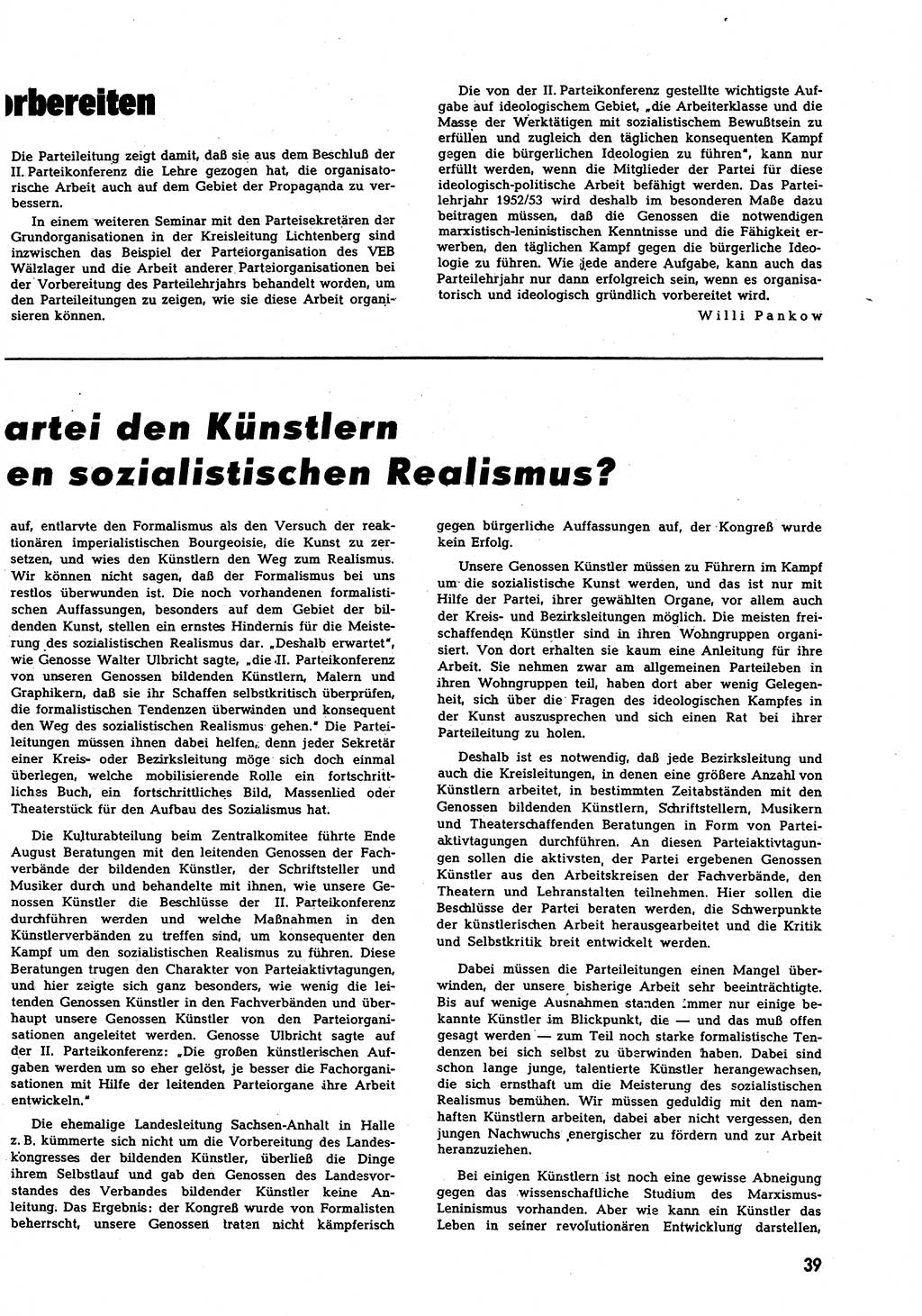 Neuer Weg (NW), Halbmonatsschrift für aktuelle Fragen der Arbeiterbewegung [Zentralkomitee (ZK) Sozialistische Einheitspartei Deutschlands (SED)], 7. Jahrgang [Deutsche Demokratische Republik (DDR)] 1952, Heft 18/39 (NW ZK SED DDR 1952, H. 18/39)