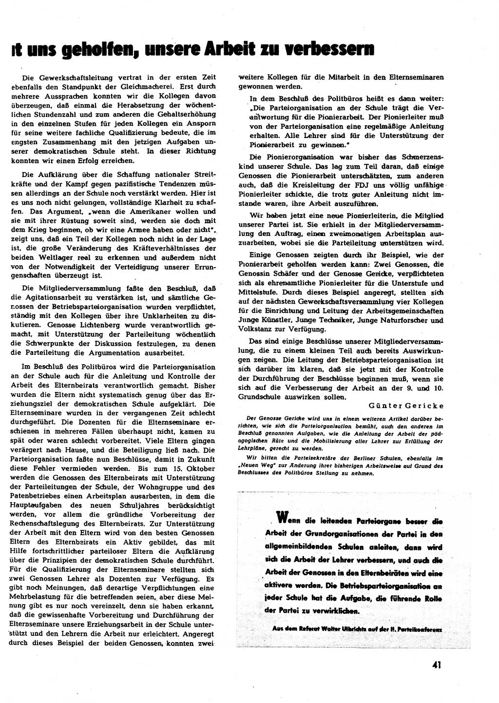 Neuer Weg (NW), Halbmonatsschrift für aktuelle Fragen der Arbeiterbewegung [Zentralkomitee (ZK) Sozialistische Einheitspartei Deutschlands (SED)], 7. Jahrgang [Deutsche Demokratische Republik (DDR)] 1952, Heft 18/41 (NW ZK SED DDR 1952, H. 18/41)