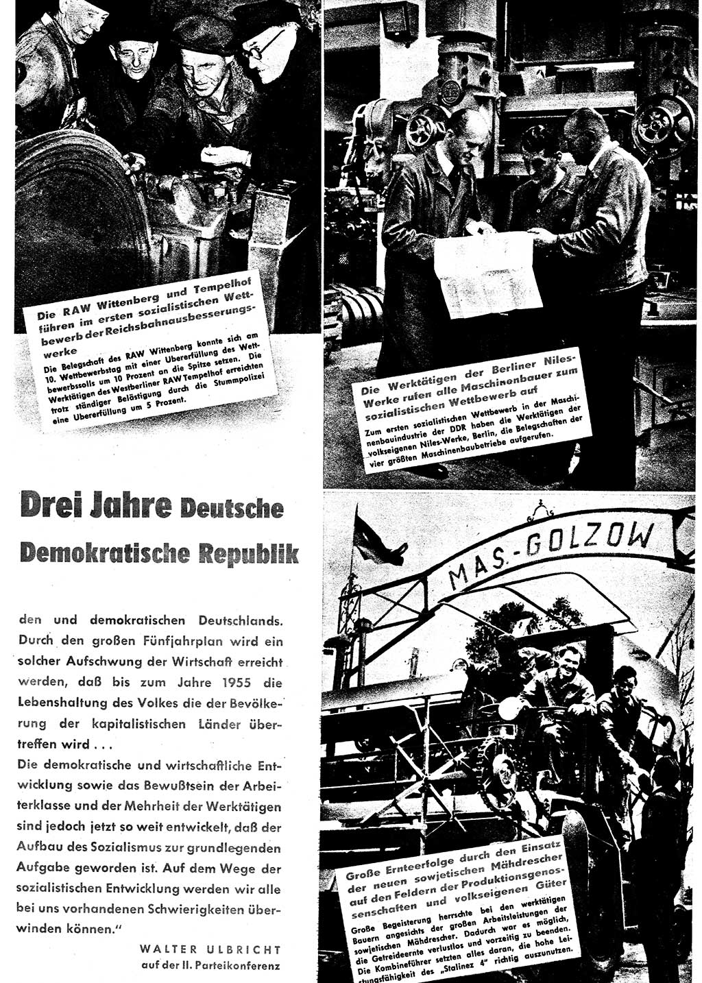 Neuer Weg (NW), Halbmonatsschrift für aktuelle Fragen der Arbeiterbewegung [Zentralkomitee (ZK) Sozialistische Einheitspartei Deutschlands (SED)], 7. Jahrgang [Deutsche Demokratische Republik (DDR)] 1952, Heft 19/19 (NW ZK SED DDR 1952, H. 19/19)