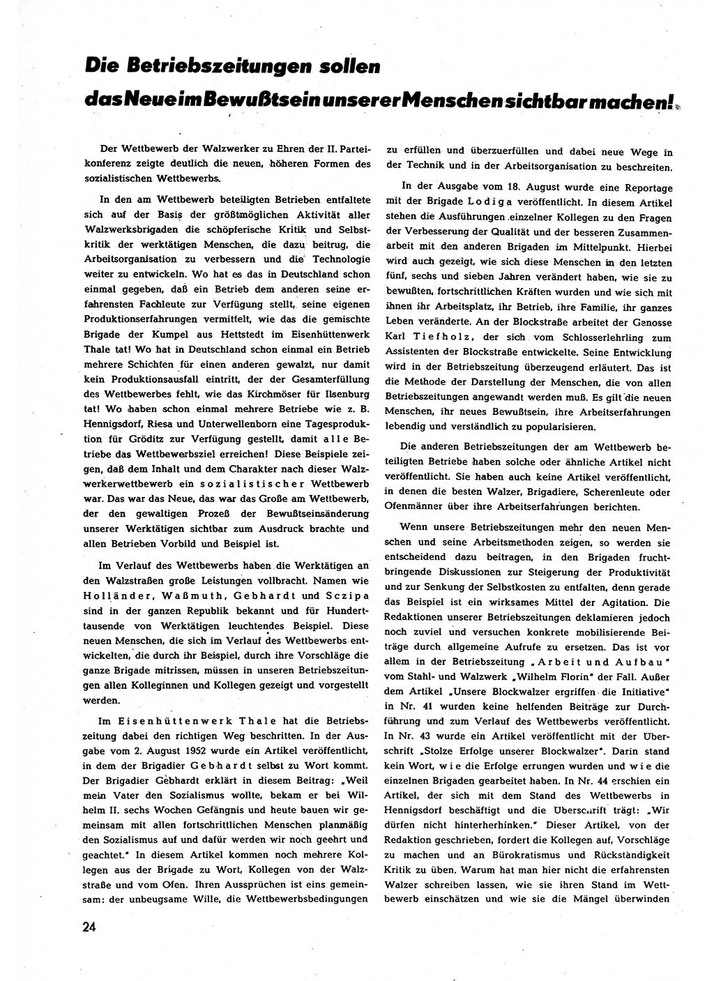 Neuer Weg (NW), Halbmonatsschrift für aktuelle Fragen der Arbeiterbewegung [Zentralkomitee (ZK) Sozialistische Einheitspartei Deutschlands (SED)], 7. Jahrgang [Deutsche Demokratische Republik (DDR)] 1952, Heft 19/24 (NW ZK SED DDR 1952, H. 19/24)