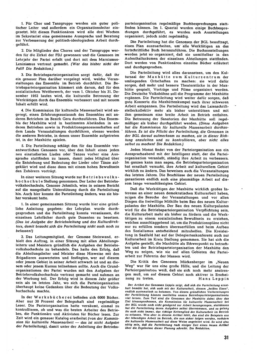 Neuer Weg (NW), Halbmonatsschrift für aktuelle Fragen der Arbeiterbewegung [Zentralkomitee (ZK) Sozialistische Einheitspartei Deutschlands (SED)], 7. Jahrgang [Deutsche Demokratische Republik (DDR)] 1952, Heft 19/31 (NW ZK SED DDR 1952, H. 19/31)