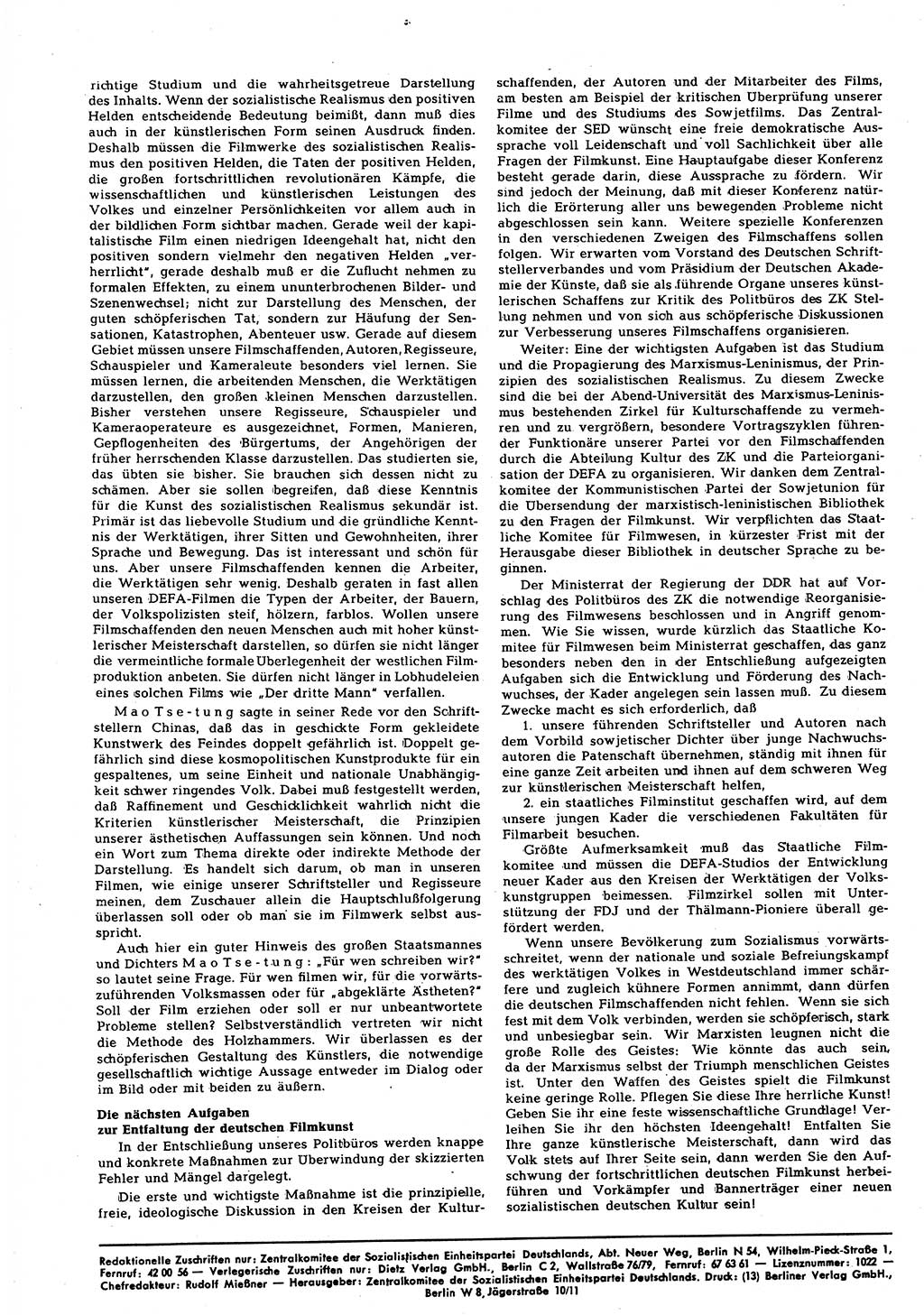 Neuer Weg (NW), Halbmonatsschrift für aktuelle Fragen der Arbeiterbewegung [Zentralkomitee (ZK) Sozialistische Einheitspartei Deutschlands (SED)], 7. Jahrgang [Deutsche Demokratische Republik (DDR)] 1952, Heft 19/44 (NW ZK SED DDR 1952, H. 19/44)
