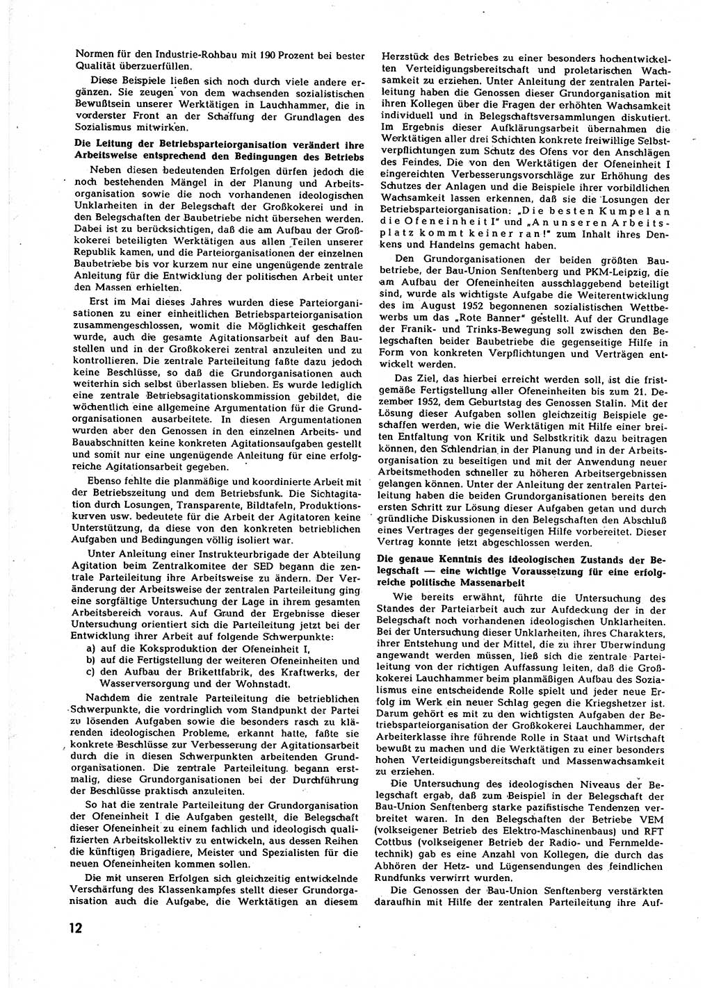 Neuer Weg (NW), Halbmonatsschrift für aktuelle Fragen der Arbeiterbewegung [Zentralkomitee (ZK) Sozialistische Einheitspartei Deutschlands (SED)], 7. Jahrgang [Deutsche Demokratische Republik (DDR)] 1952, Heft 20/12 (NW ZK SED DDR 1952, H. 20/12)