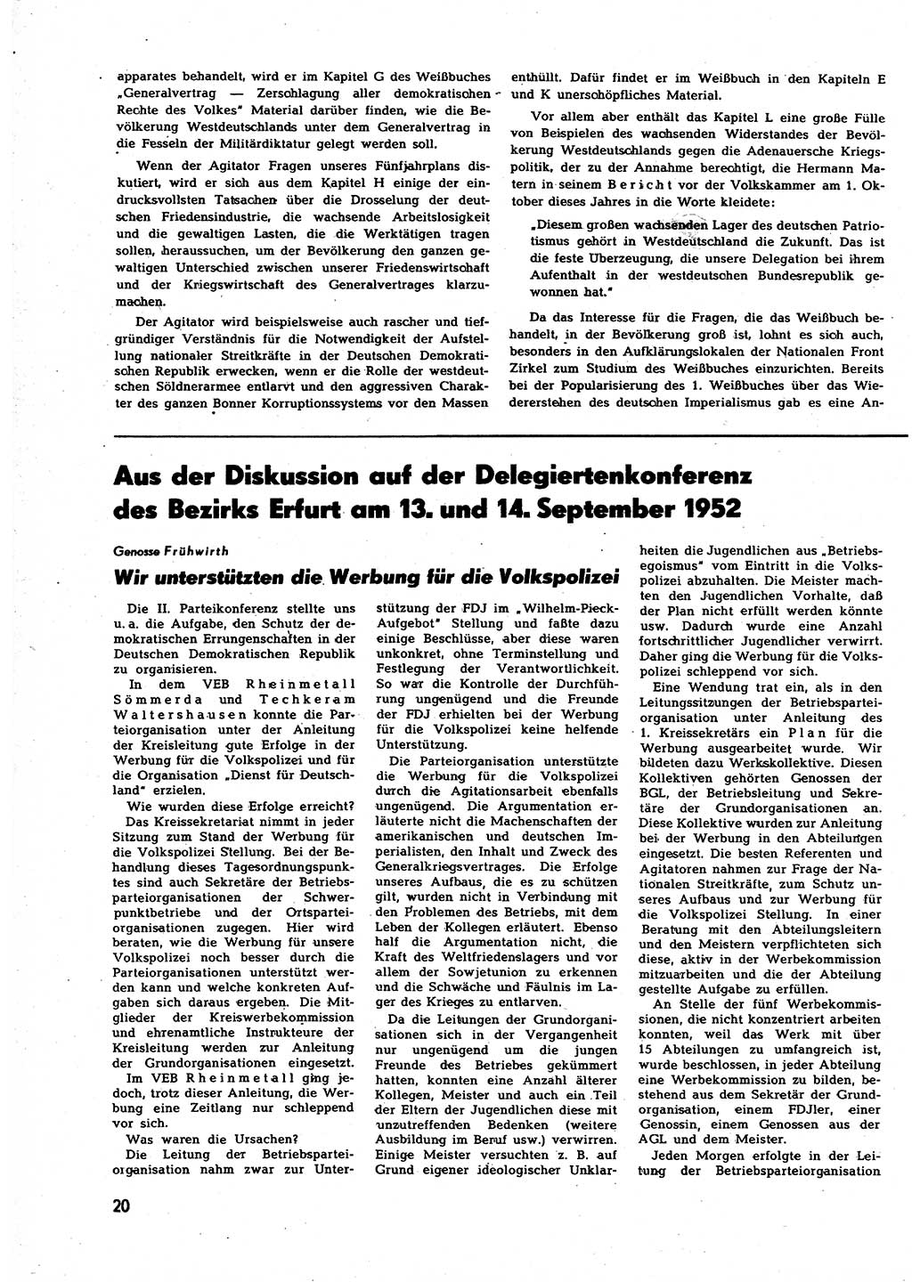 Neuer Weg (NW), Halbmonatsschrift für aktuelle Fragen der Arbeiterbewegung [Zentralkomitee (ZK) Sozialistische Einheitspartei Deutschlands (SED)], 7. Jahrgang [Deutsche Demokratische Republik (DDR)] 1952, Heft 20/20 (NW ZK SED DDR 1952, H. 20/20)