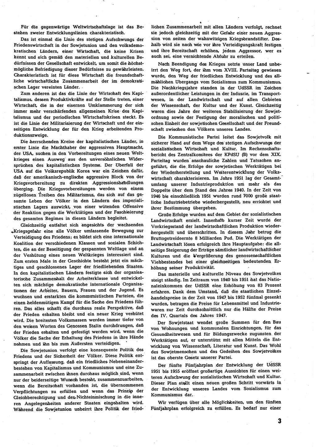 Neuer Weg (NW), Halbmonatsschrift für aktuelle Fragen der Arbeiterbewegung [Zentralkomitee (ZK) Sozialistische Einheitspartei Deutschlands (SED)], 7. Jahrgang [Deutsche Demokratische Republik (DDR)] 1952, Heft 21/3 (NW ZK SED DDR 1952, H. 21/3)