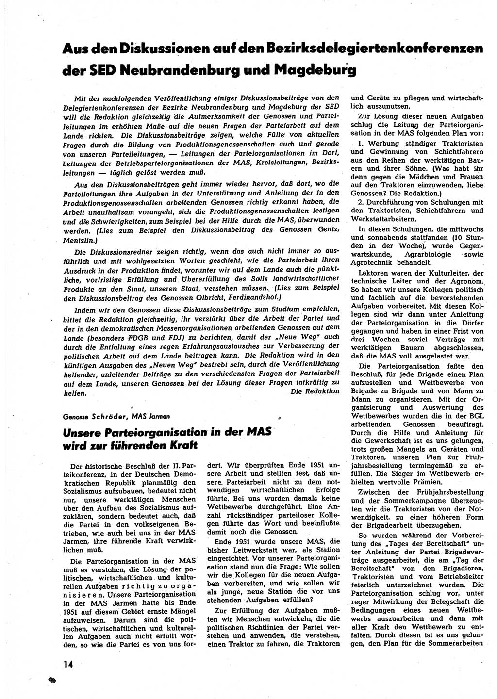 Neuer Weg (NW), Halbmonatsschrift für aktuelle Fragen der Arbeiterbewegung [Zentralkomitee (ZK) Sozialistische Einheitspartei Deutschlands (SED)], 7. Jahrgang [Deutsche Demokratische Republik (DDR)] 1952, Heft 21/14 (NW ZK SED DDR 1952, H. 21/14)