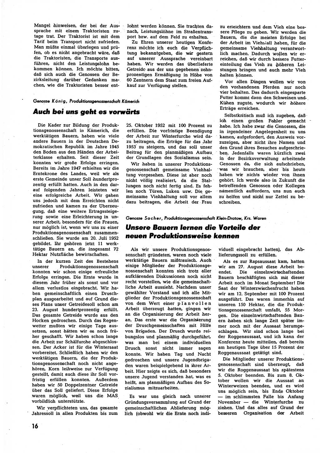 Neuer Weg (NW), Halbmonatsschrift für aktuelle Fragen der Arbeiterbewegung [Zentralkomitee (ZK) Sozialistische Einheitspartei Deutschlands (SED)], 7. Jahrgang [Deutsche Demokratische Republik (DDR)] 1952, Heft 21/16 (NW ZK SED DDR 1952, H. 21/16)