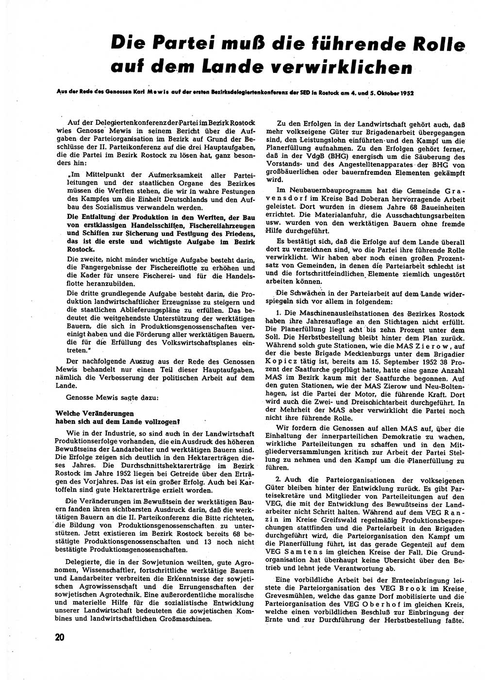 Neuer Weg (NW), Halbmonatsschrift für aktuelle Fragen der Arbeiterbewegung [Zentralkomitee (ZK) Sozialistische Einheitspartei Deutschlands (SED)], 7. Jahrgang [Deutsche Demokratische Republik (DDR)] 1952, Heft 21/20 (NW ZK SED DDR 1952, H. 21/20)