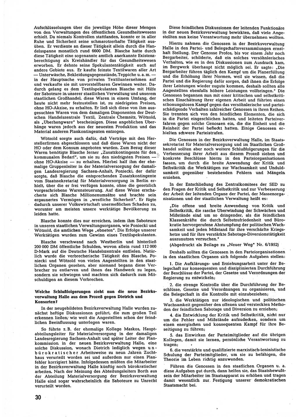 Neuer Weg (NW), Halbmonatsschrift für aktuelle Fragen der Arbeiterbewegung [Zentralkomitee (ZK) Sozialistische Einheitspartei Deutschlands (SED)], 7. Jahrgang [Deutsche Demokratische Republik (DDR)] 1952, Heft 21/30 (NW ZK SED DDR 1952, H. 21/30)