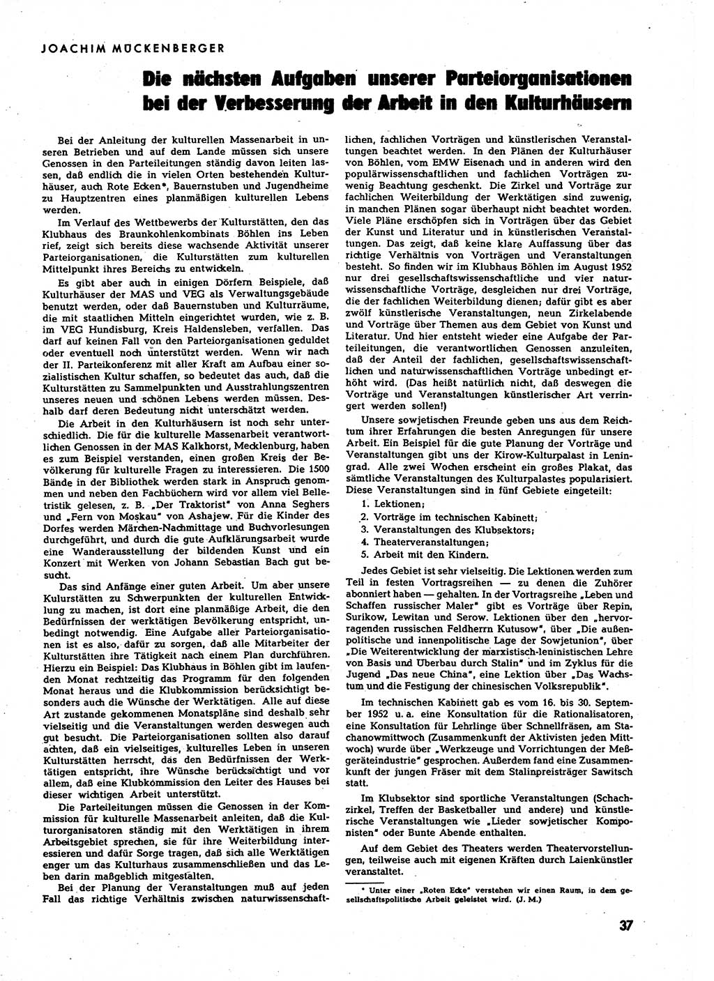 Neuer Weg (NW), Halbmonatsschrift für aktuelle Fragen der Arbeiterbewegung [Zentralkomitee (ZK) Sozialistische Einheitspartei Deutschlands (SED)], 7. Jahrgang [Deutsche Demokratische Republik (DDR)] 1952, Heft 21/37 (NW ZK SED DDR 1952, H. 21/37)