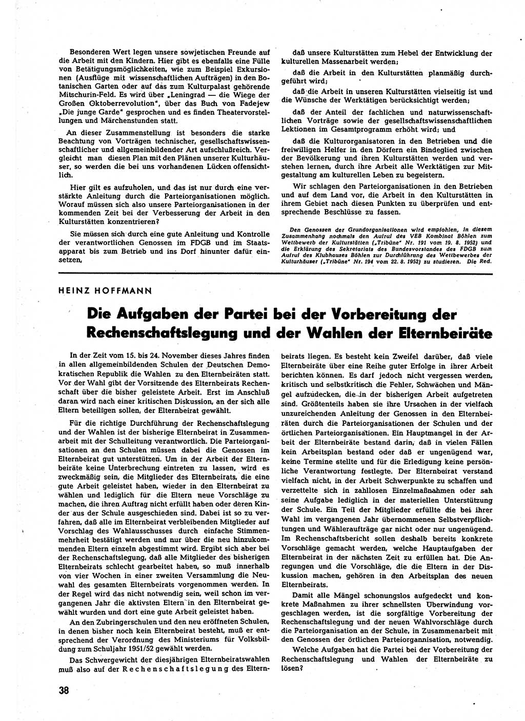 Neuer Weg (NW), Halbmonatsschrift für aktuelle Fragen der Arbeiterbewegung [Zentralkomitee (ZK) Sozialistische Einheitspartei Deutschlands (SED)], 7. Jahrgang [Deutsche Demokratische Republik (DDR)] 1952, Heft 21/38 (NW ZK SED DDR 1952, H. 21/38)