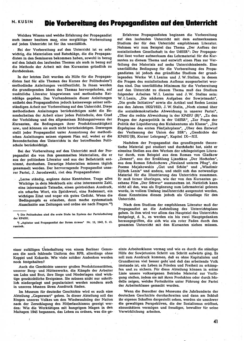 Neuer Weg (NW), Halbmonatsschrift für aktuelle Fragen der Arbeiterbewegung [Zentralkomitee (ZK) Sozialistische Einheitspartei Deutschlands (SED)], 7. Jahrgang [Deutsche Demokratische Republik (DDR)] 1952, Heft 21/41 (NW ZK SED DDR 1952, H. 21/41)